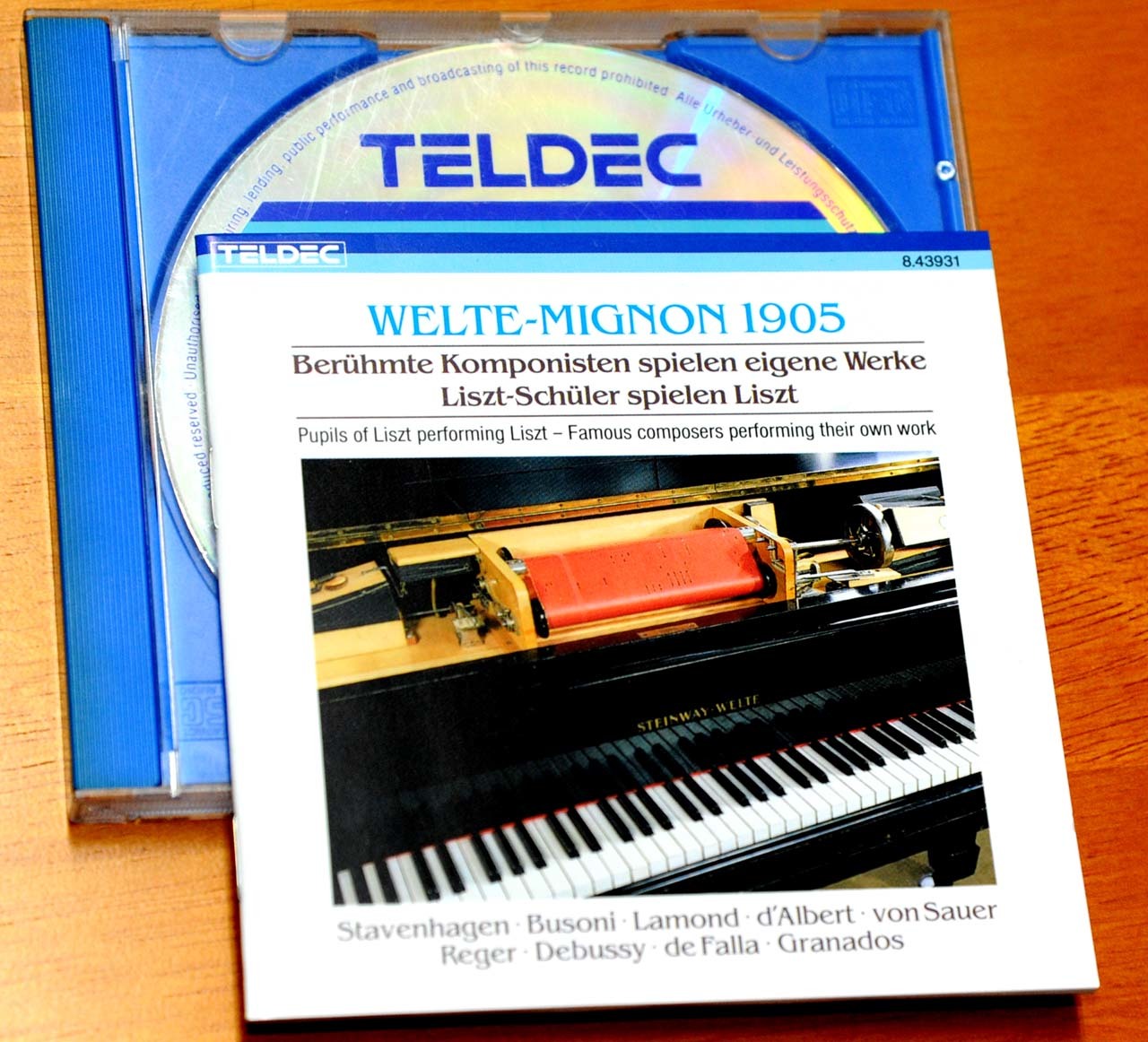 ウェルテ・ミニヨンのロールピアノを録音したCD　（TELDEC 8.43931）